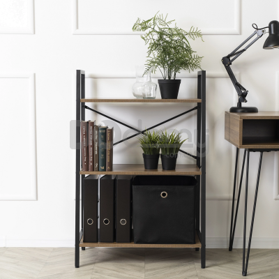 Стелаж MEBEL ELITE VIOR Горіх / Чорний, фото 2