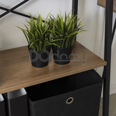 Стеллаж MEBEL ELITE VIOR Дуб золотой/Черный, фото 5