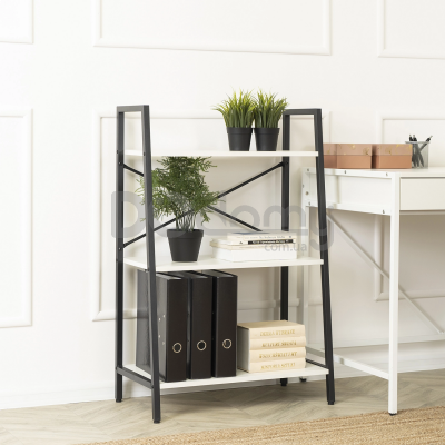 Стелаж MEBEL ELITE VIOR Білий / Чорний, фото 1