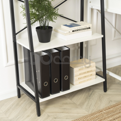 Стелаж MEBEL ELITE VIOR Білий / Чорний, фото 2