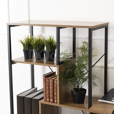 Стелаж MEBEL ELITE TIM Горіх / Чорний, фото 3