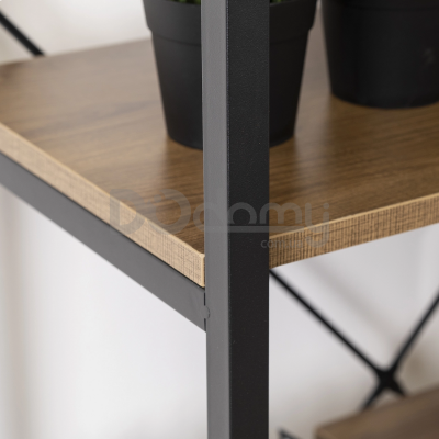 Стелаж MEBEL ELITE TIM Горіх / Чорний, фото 4