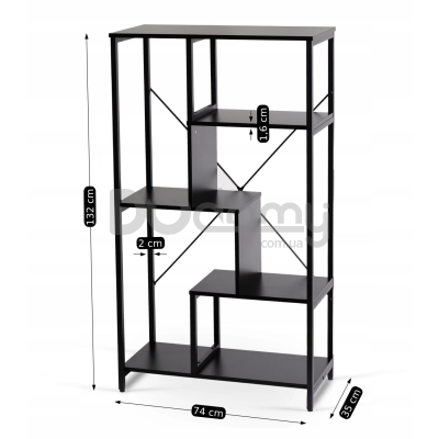 Стелаж MEBEL ELITE TIM Чорний, фото 5