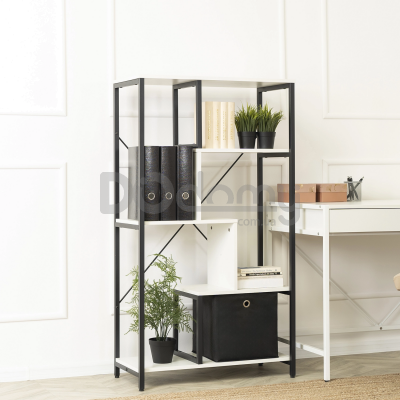 Стеллаж MEBEL ELITE TIM Белый / Черный, фото 1