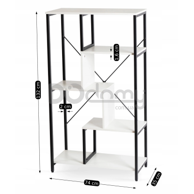 Стеллаж MEBEL ELITE TIM Белый / Черный, фото 3