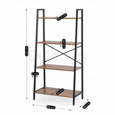 Стелаж MEBEL ELITE GIA Горіх / Чорний, фото 3