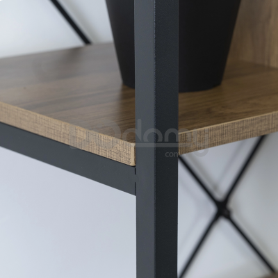 Стелаж MEBEL ELITE AKRIS Горіх / Чорний, фото 2