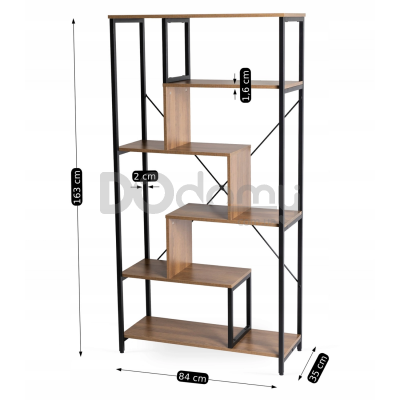 Стелаж MEBEL ELITE AKRIS Горіх / Чорний, фото 3