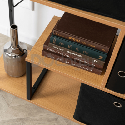 Стелаж MEBEL ELITE AKRIS Дуб / Чорний, фото 2