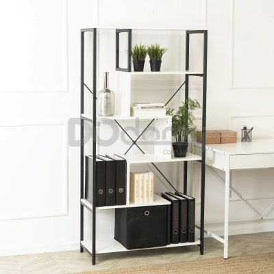 Стелаж MEBEL ELITE AKRIS Білий / Чорний, фото 1