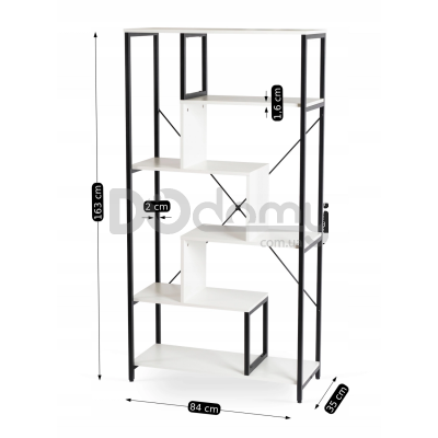 Стелаж MEBEL ELITE AKRIS Білий / Чорний, фото 2