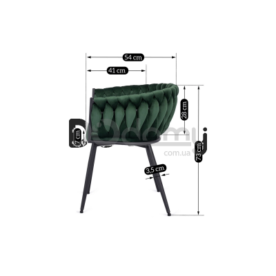 Кресло MEBEL ELITE EMPOLI Зеленый, фото 3