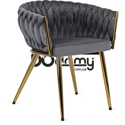 Кресло MEBEL ELITE CAPRI Серый/Золотой, фото 1