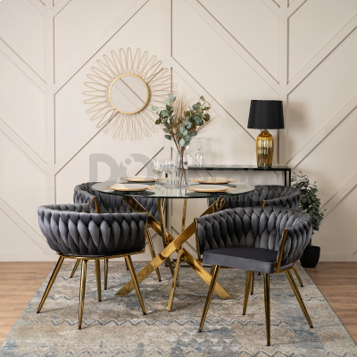 Кресло MEBEL ELITE CAPRI Серый/Золотой, фото 2