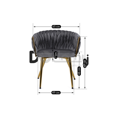 Кресло MEBEL ELITE CAPRI Серый/Золотой, фото 6