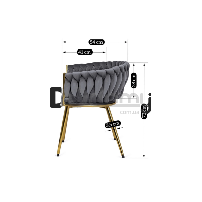 Кресло MEBEL ELITE CAPRI Серый/Золотой, фото 7