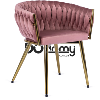 Крісло MEBEL ELITE CAPRI Рожевий/ Золотий, фото 1