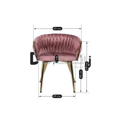 Крісло MEBEL ELITE CAPRI Рожевий/ Золотий, фото 3