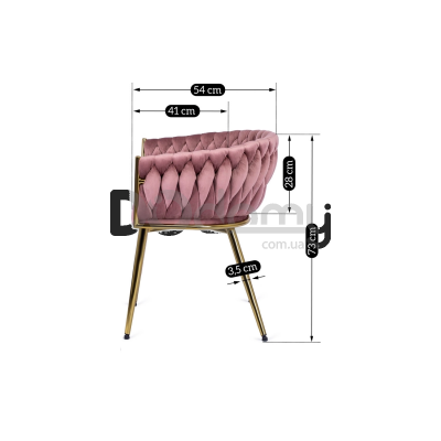 Крісло MEBEL ELITE CAPRI Рожевий/ Золотий, фото 4