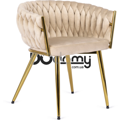 Крісло MEBEL ELITE CAPRI Бежевий / Золотий, фото 2