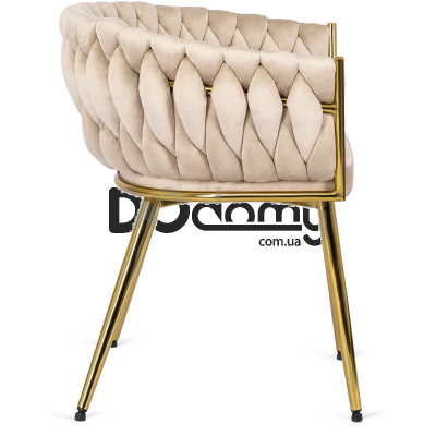 Крісло MEBEL ELITE CAPRI Бежевий / Золотий, фото 3