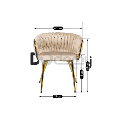 Крісло MEBEL ELITE CAPRI Бежевий / Золотий, фото 4