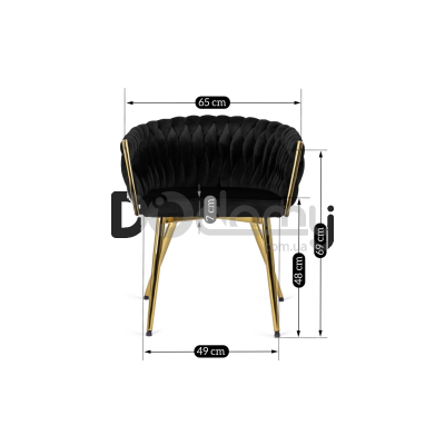 Кресло MEBEL ELITE CAPRI Черный/Золотой, фото 2