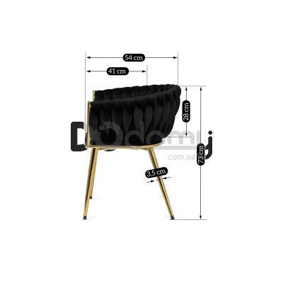 Кресло MEBEL ELITE CAPRI Черный/Золотой, фото 3