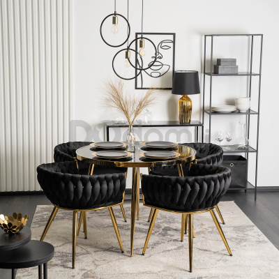 Кресло MEBEL ELITE CAPRI Черный/Золотой, фото 4