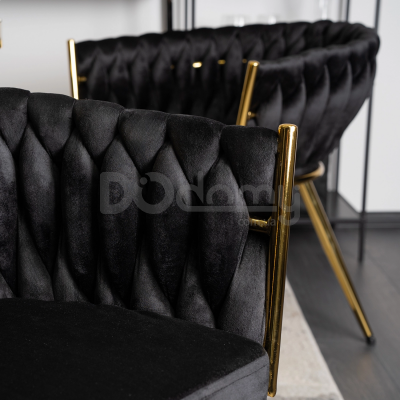 Кресло MEBEL ELITE CAPRI Черный/Золотой, фото 5