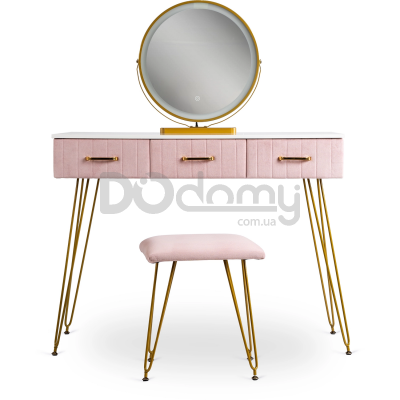 Туалетный столик MEBEL ELITE SANDY Розовый/Золотой, фото 2