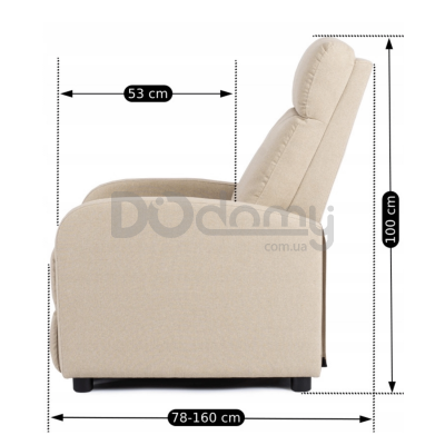 Крісло-реклайнер MEBEL ELITE DANNY Бежевий, фото 8