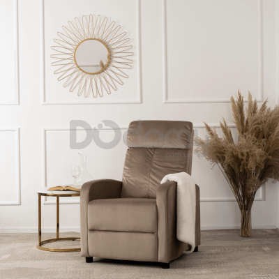 Крісло-реклайнер MEBEL ELITE DANNY Welurowy Бежевий, фото 2