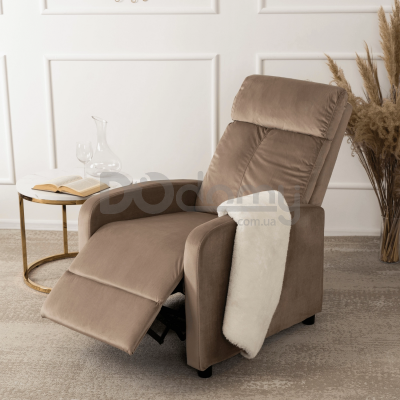 Крісло-реклайнер MEBEL ELITE DANNY Welurowy Бежевий, фото 3
