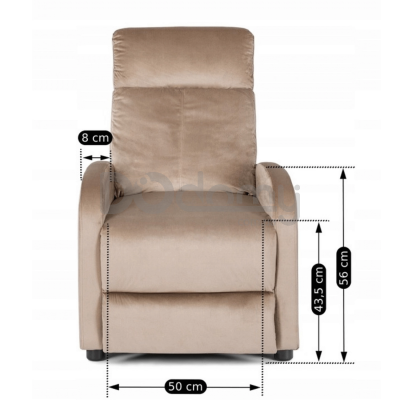 Крісло-реклайнер MEBEL ELITE DANNY Welurowy Бежевий, фото 6