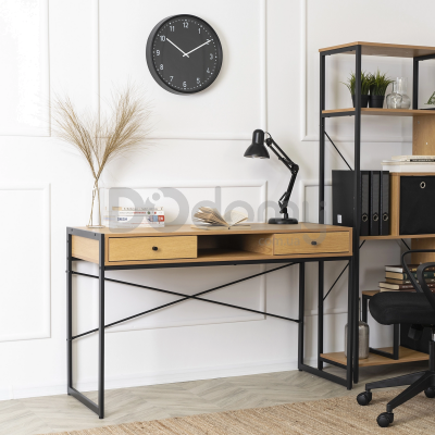 Письменный стол MEBEL ELITE STEP 123 Дуб Золотой / Черный, фото 1