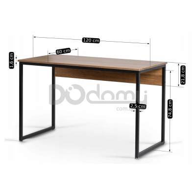 Письмовий стіл MEBEL ELITE ROSS 120 Дуб rustykalny / Чорний, фото 4