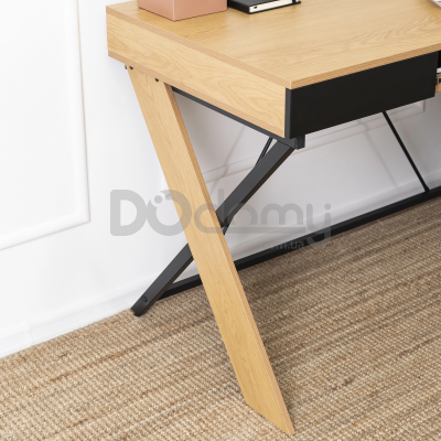 Письменный стол MEBEL ELITE REA 120 Дуб Золотой/Черный, фото 3