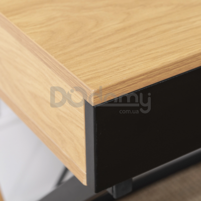 Письменный стол MEBEL ELITE REA 120 Дуб Золотой/Черный, фото 4