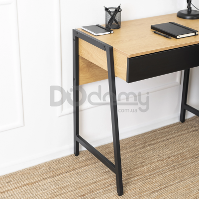 Письменный стол MEBEL ELITE MORI 84 Дуб / Черный, фото 2