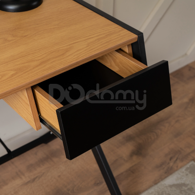 Письмовий стіл MEBEL ELITE MEG Дуб Золотий / Чорний, фото 2