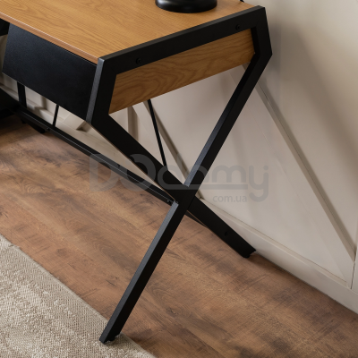 Письмовий стіл MEBEL ELITE MEG Дуб Золотий / Чорний, фото 3