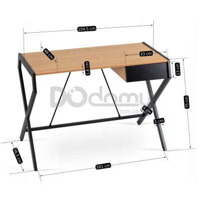 Письмовий стіл MEBEL ELITE MEG Дуб Золотий / Чорний, фото 5