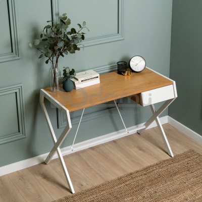 Письменный стол MEBEL ELITE MEG Дуб Золотой / Белый, фото 1