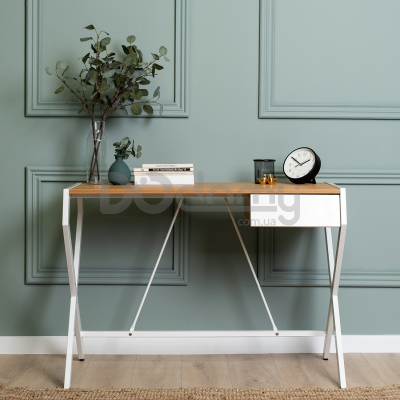 Письменный стол MEBEL ELITE MEG Дуб Золотой / Белый, фото 2