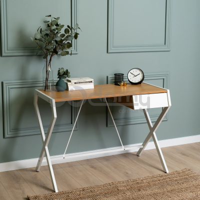 Письменный стол MEBEL ELITE MEG Дуб Золотой / Белый, фото 3