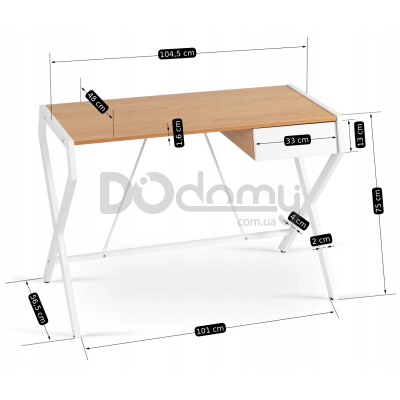 Письменный стол MEBEL ELITE MEG Дуб Золотой / Белый, фото 5