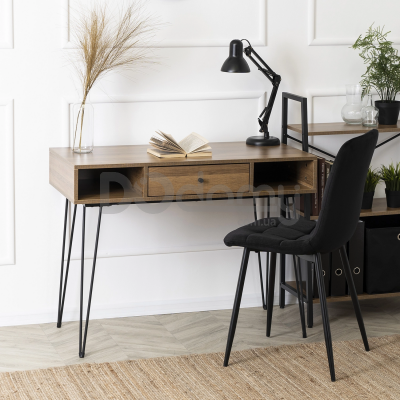 Письменный стол MEBEL ELITE LAMICA 100 Орех / Черный, фото 1