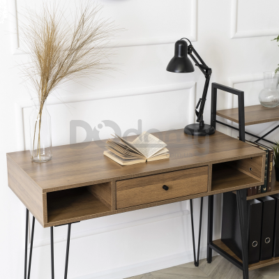 Письменный стол MEBEL ELITE LAMICA 100 Орех / Черный, фото 2