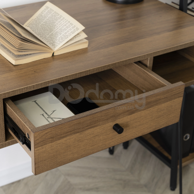 Письменный стол MEBEL ELITE LAMICA 100 Орех / Черный, фото 3